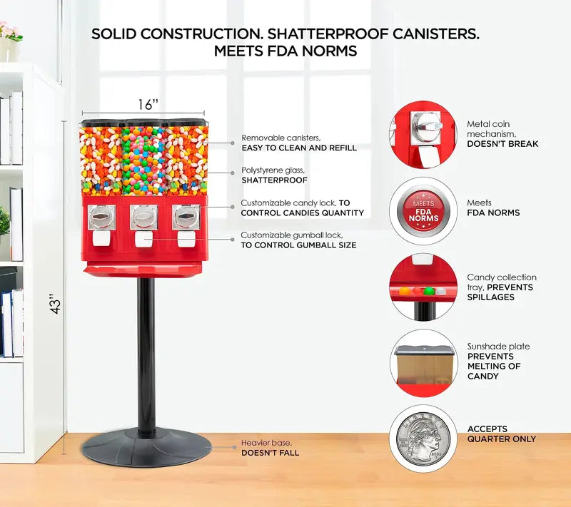Commercial-Grade Removable Canister Dispenser for Bulk Food or Retail Use