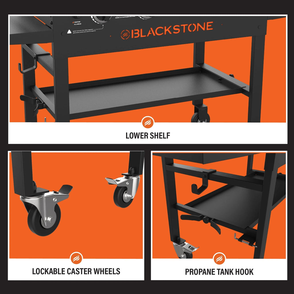 4 - Burner 36" Griddle Cooking Station with Side Shelves