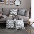 FanHomcy Accent Decorative Throw Pillow Cases Soft Microfiber Outdoor Throw Pillow Covers 18 x 18 for Couch Bedroom, Set of 4, Grey Quatrefoil Arrow