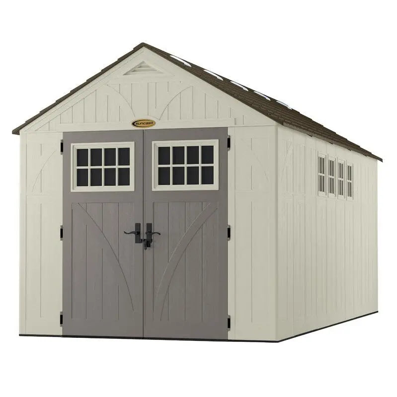 Tremont Outdoor 8 ft. x 16 ft. Heavy-Duty Plastic Storage Shed