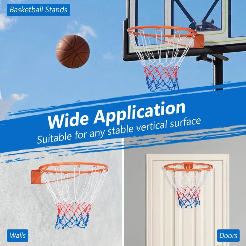 Universal Replacement Basketball Rim – 15″/18″ All-Weather Hoop with Durable Net