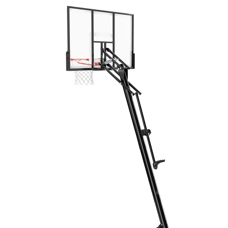 Spalding 54-Inch Portable Basketball Hoop – Shatter-Proof Polycarbonate Backboard, ExactaHeight Adjustment, Pro Slam Rim