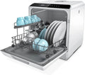 Compact Countertop Dishwasher with 5-Liter Water Tank and 5 Wash Cycles for Glass-Door Kitchens