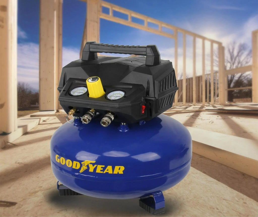 GOODYEAR 6 Gallon 175 Max Psi Portable Pancake Air Compressor . 3.0 SCFM at 90 Psi