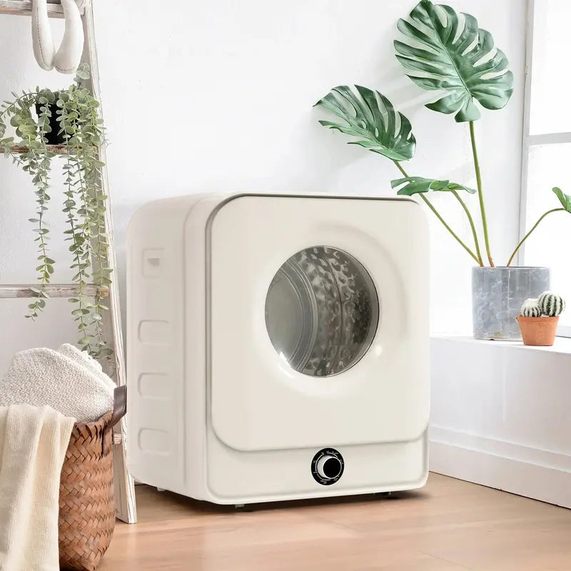 Compact Front-Load Clothes Dryer  1.95 Cu. Ft., 830W, 5 Drying Modes, Stainless Drum, White