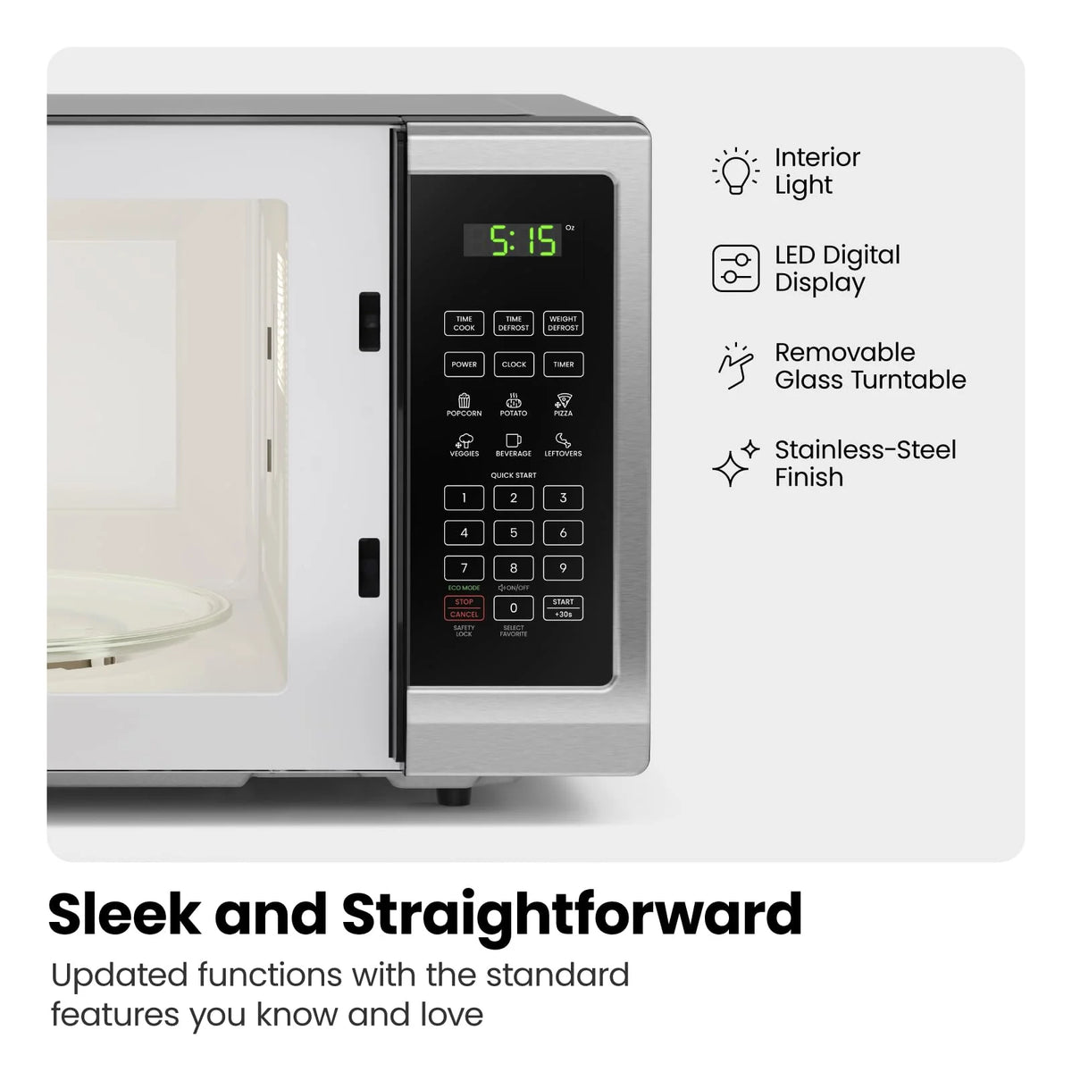 Chefman Countertop Microwave Stainless Essentials