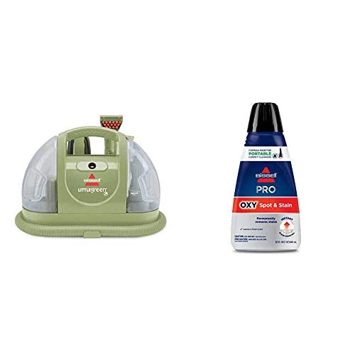 Bissell Multi-Purpose Portable Carpet and Upholstery Cleaner, 1400B, Green with Bissell 74R7 Pet Stain & Odor Portable Machine Formula, 32-Ounce, Fl Oz