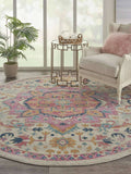 Nourison PSN25 Passion Ivory/Pink Area Rug- 5'3" x 7'3"