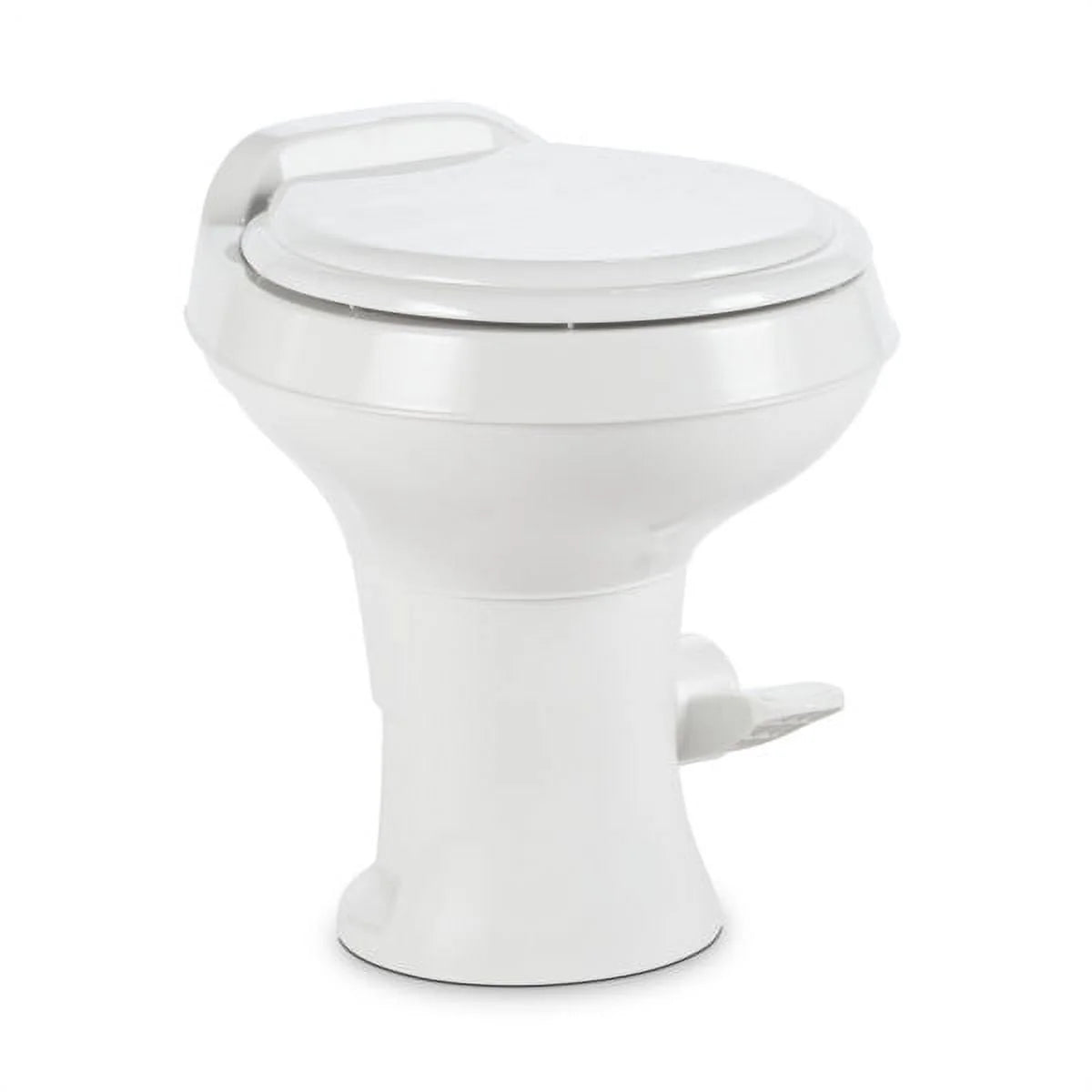 Dometic 300 Series Gravity - Flush RV Toilet - Powerful Triple - Jet Action Flush with Adjustable Water Level - Standard Height Flush with Foot Pedal for Rvs, Trailers, and Outdoor Campers