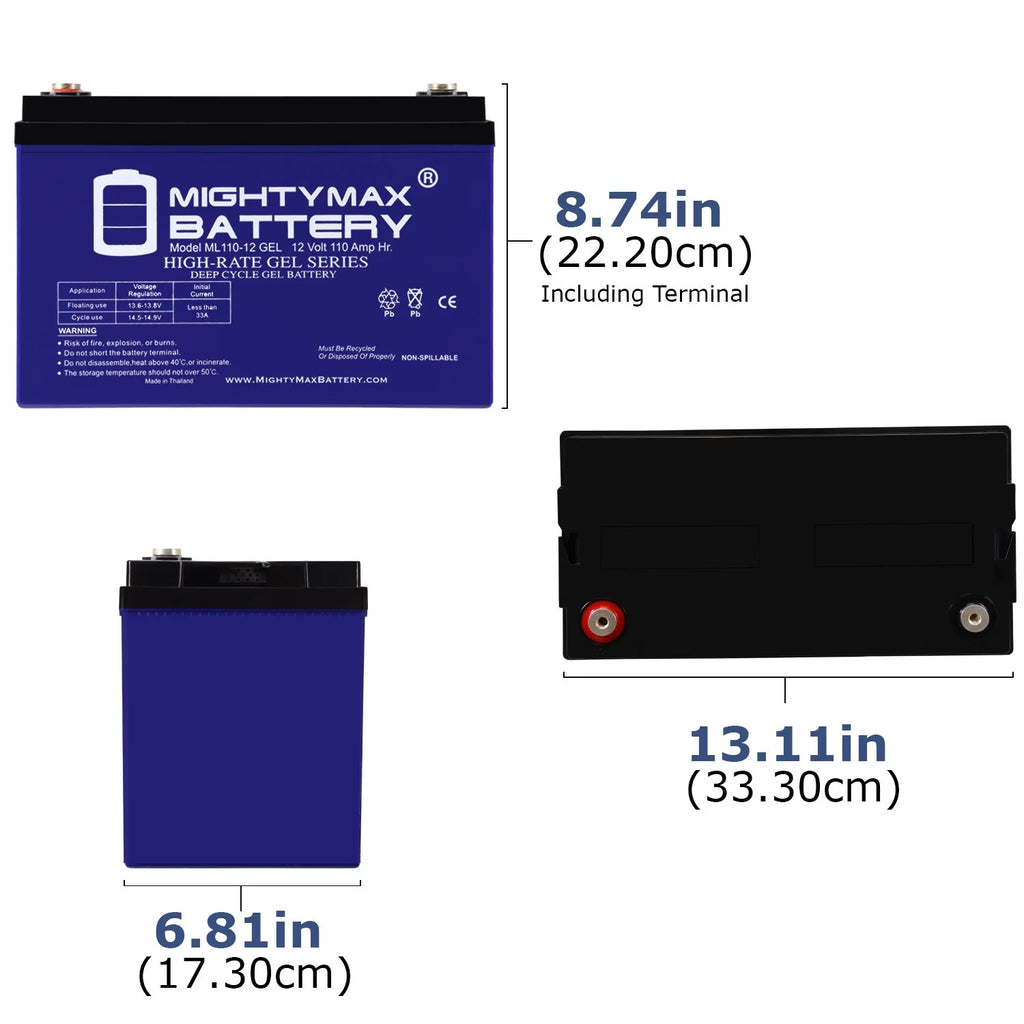 ML35 - 12 GEL - 12 Volt 35 AH, GEL Type, Internal Thread (INT) Terminal, Rechargeable AGM Battery