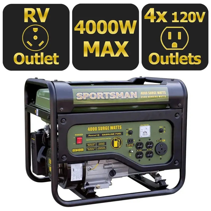 Sportsman GEN4000MS Gas-Powered Portable Generator – 4000-Watt Inverter Model