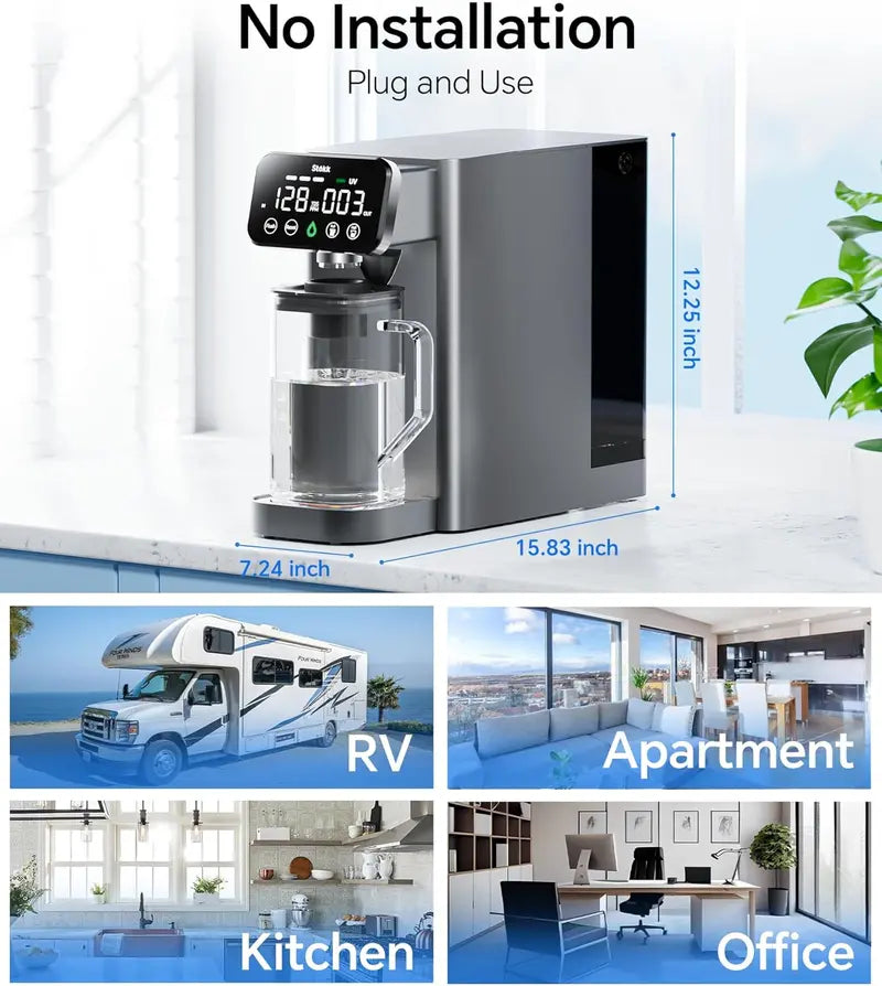 Stokk Countertop Reverse Osmosis Water Filter – TDS & PFAS Reduction System, Compact RO Purifier
