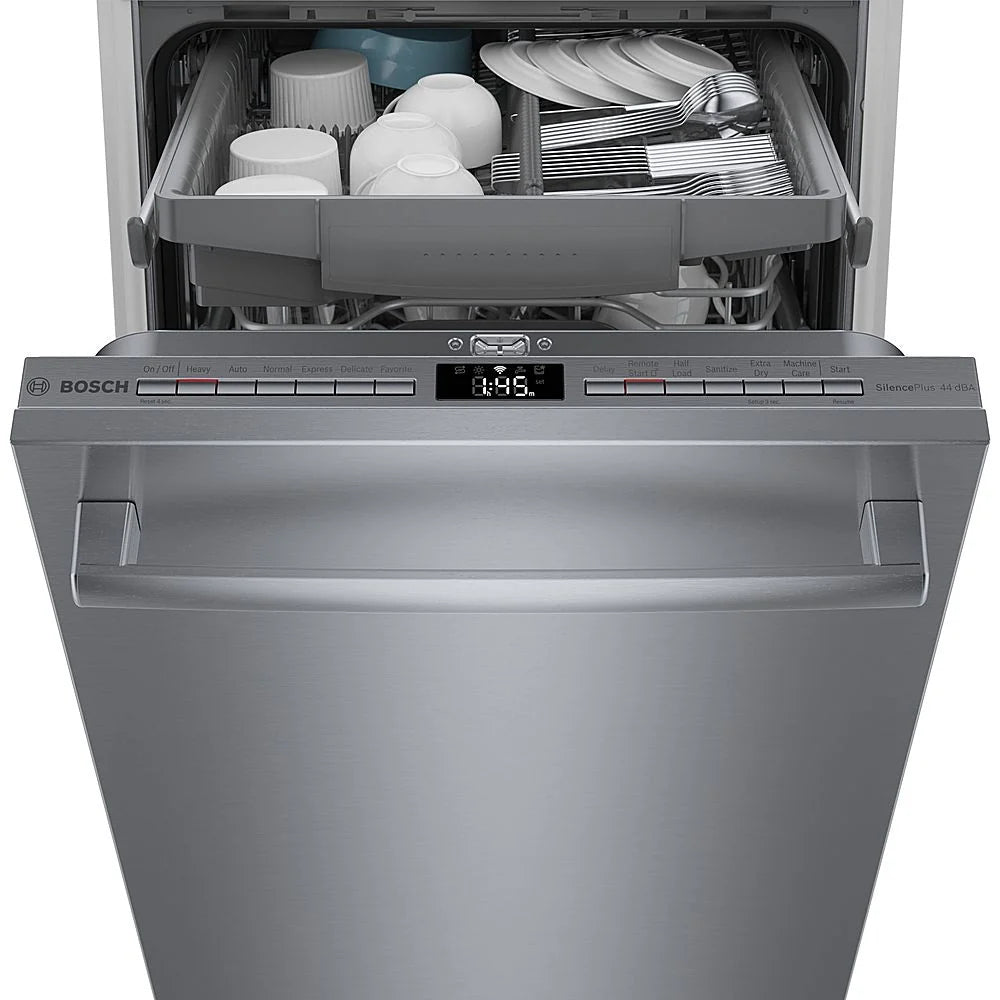 Bosch - 800 Series 18" Top Control Smart Built-In Dishwasher with 3rd Rack and 44 dBA - Silver
