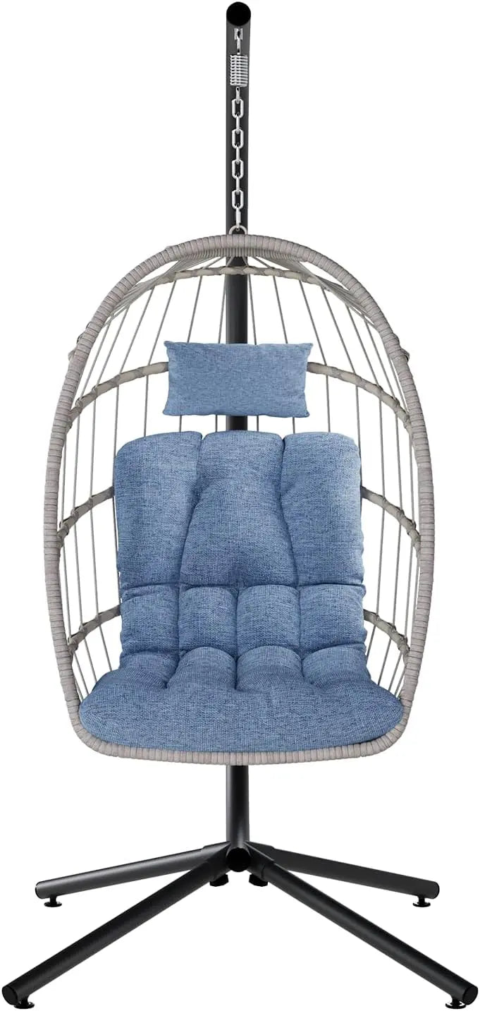 SWITTE All-Weather Egg Swing Chair — Durable Wicker Hanging Seat Rated for 350 lbs