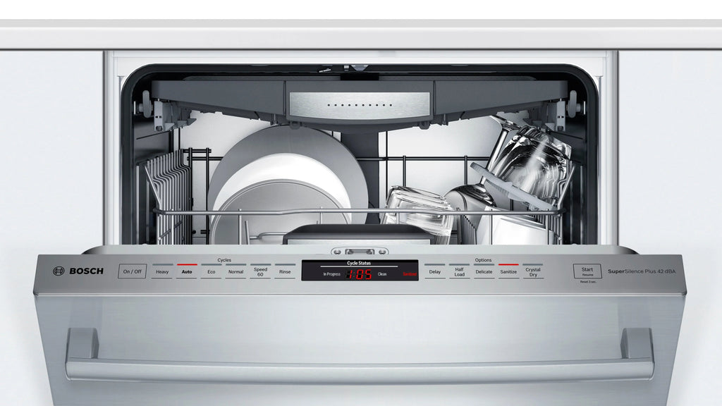 Bosch - 800 Series 24" Top Control Built-In Dishwasher with CrystalDry, Stainless Steel Tub, 3rd Rack, 42 dBa - Stainless steel