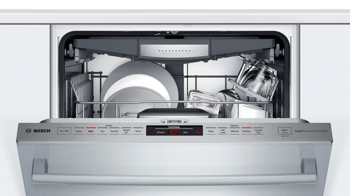 Bosch - 800 Series 24" Top Control Built-In Dishwasher with CrystalDry, Stainless Steel Tub, 3rd Rack, 42 dBa - Stainless steel