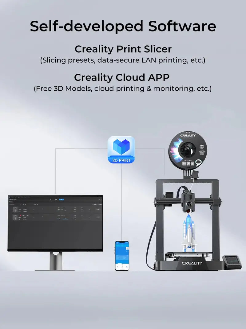 Creality Ender-3 V3 KE High-Speed 3D Printer  500 mm/s Printing, Silent Operation, Auto-Leveling