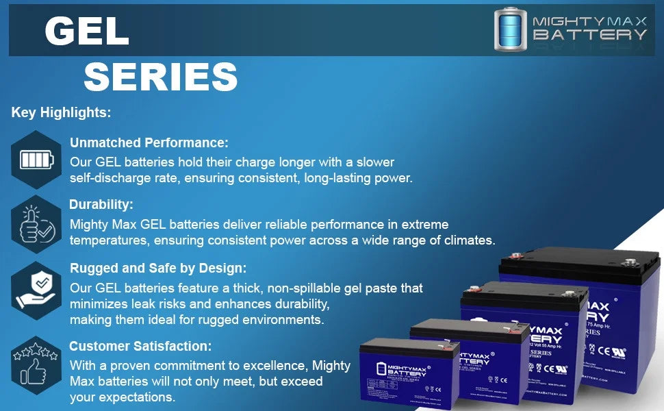 ML35 - 12 GEL - 12 Volt 35 AH, GEL Type, Internal Thread (INT) Terminal, Rechargeable AGM Battery