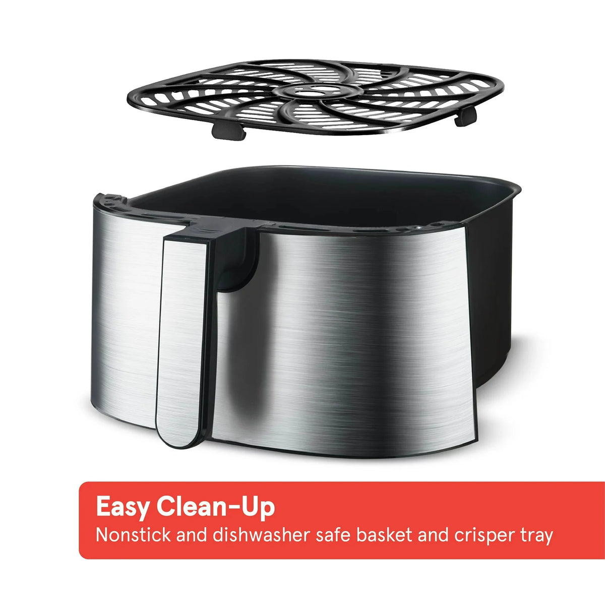 Gourmia 7-Qt Digital Air Fryer with Guided Cooking . Easy Clean . Stainless Steel