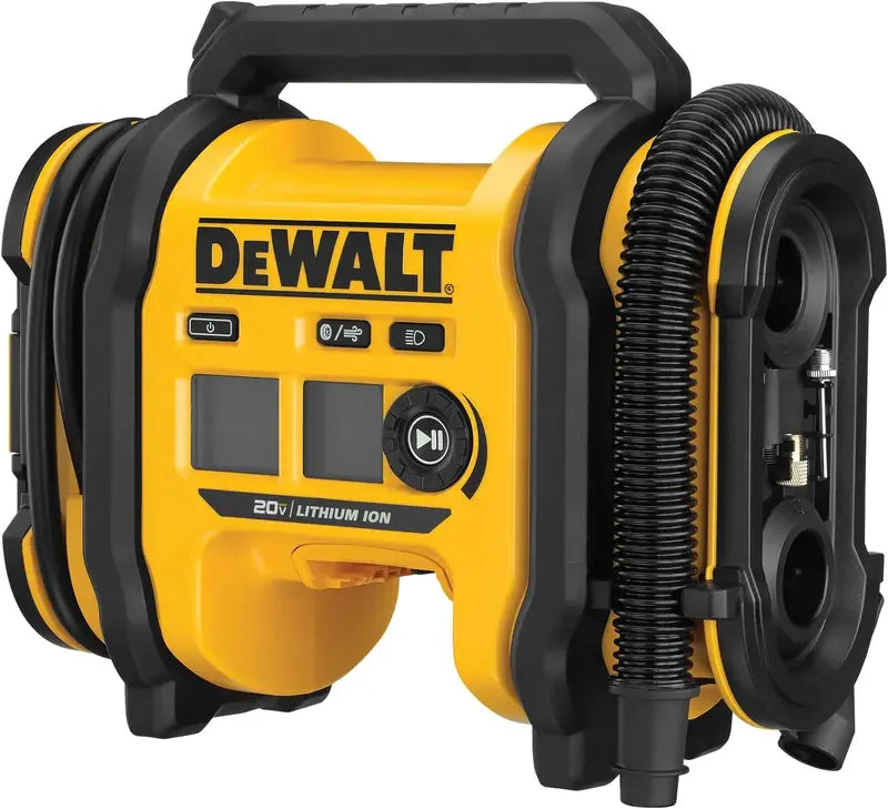 DEWALT DCC020IB 20V MAX Cordless Tire Inflator  Compact, Auto-Shutoff, LED Illumination, Quick-Fill Performance