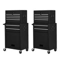 Dual Rolling Tool Chest Set  Two 6-Drawer Heavy-Duty Toolbox Units