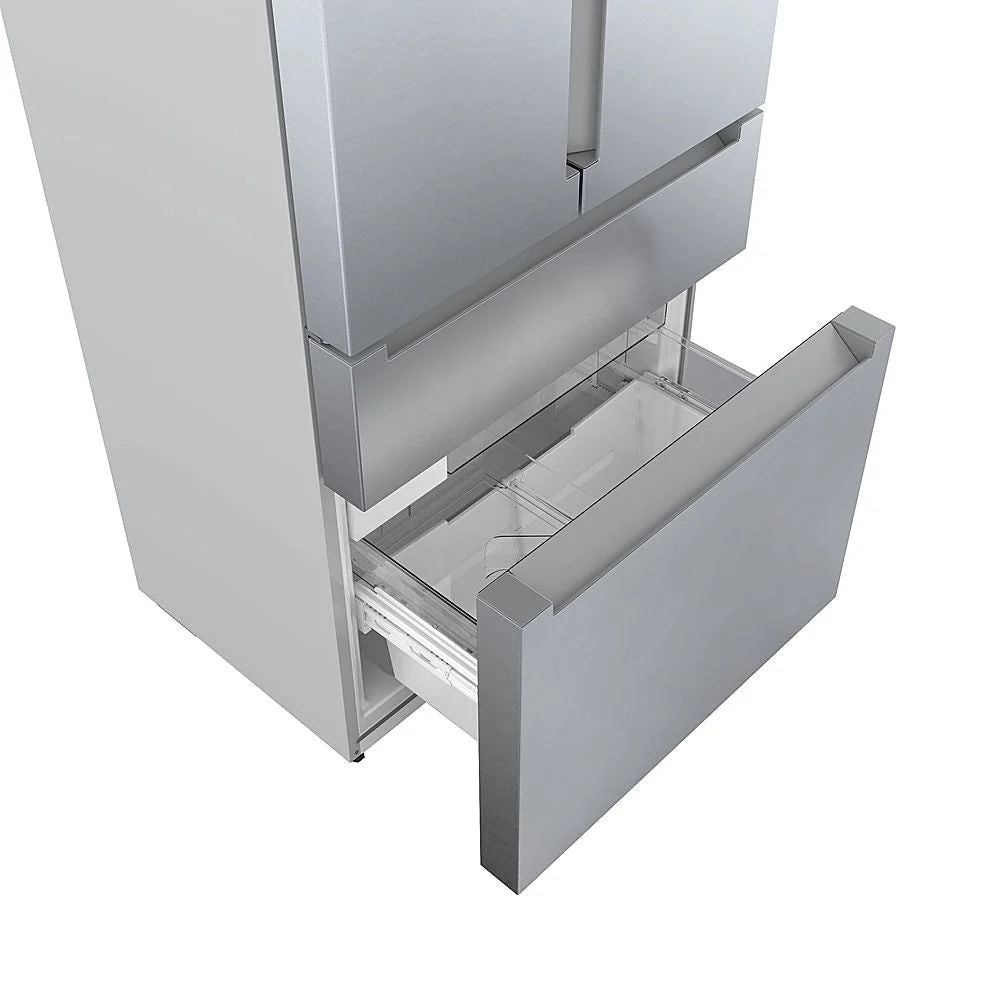 Bosch - 800 Series 20.5 Cu. Ft. 4-Door French Door Counter-Depth Smart Refrigerator - Stainless steel