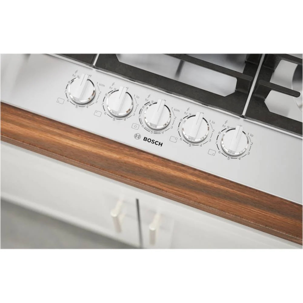 Bosch - 800 Series 30" Built-In Gas Cooktop with 5 burners - Silver