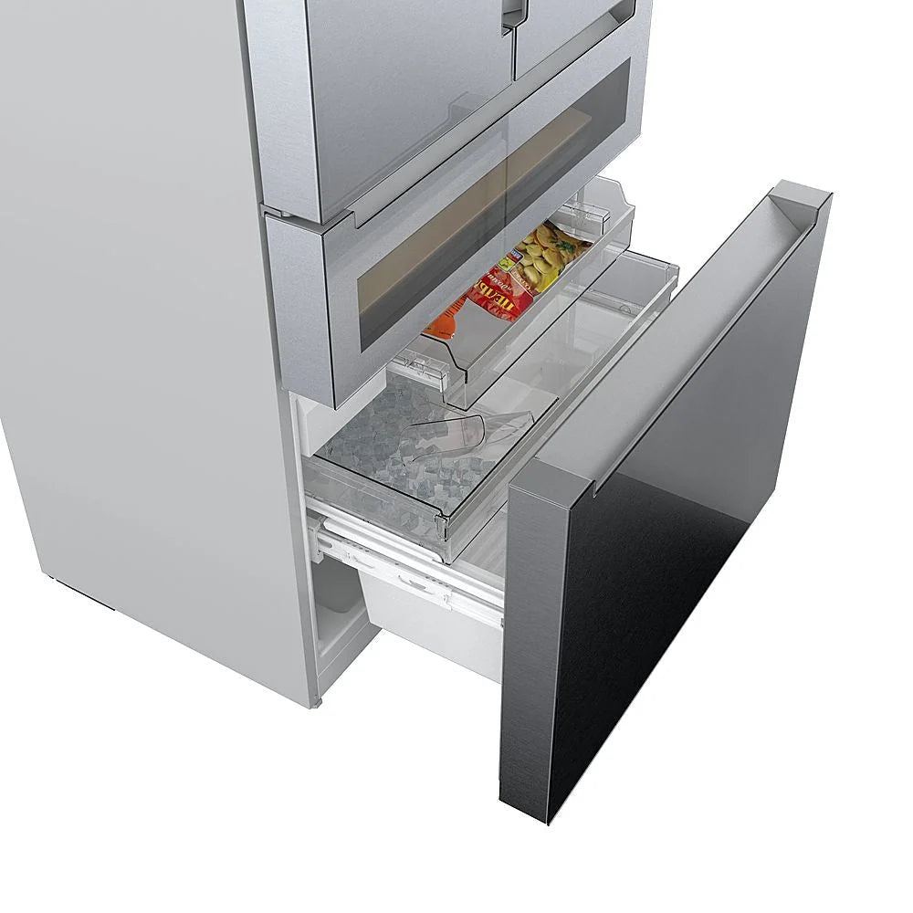 Bosch - 800 Series 20 Cu. Ft. 4-Door French Door Counter-Depth Smart Refrigerator with Beverage Cooler Drawer - Stainless steel