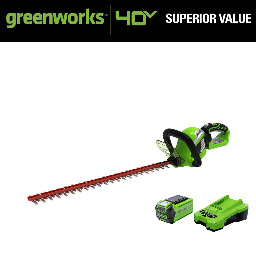 Greenworks 40V 24" Hedge Trimmer with (1) 2Ah Battery and Charger 22262VT