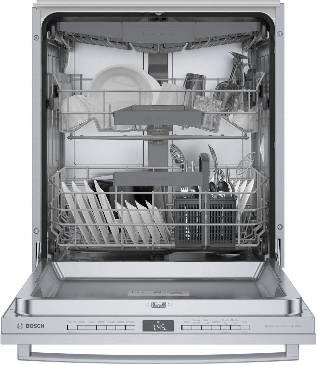 Bosch - 800 Series 24" Top Control Smart Built-In Dishwasher with 3rd Rack and 42 dBA - Silver