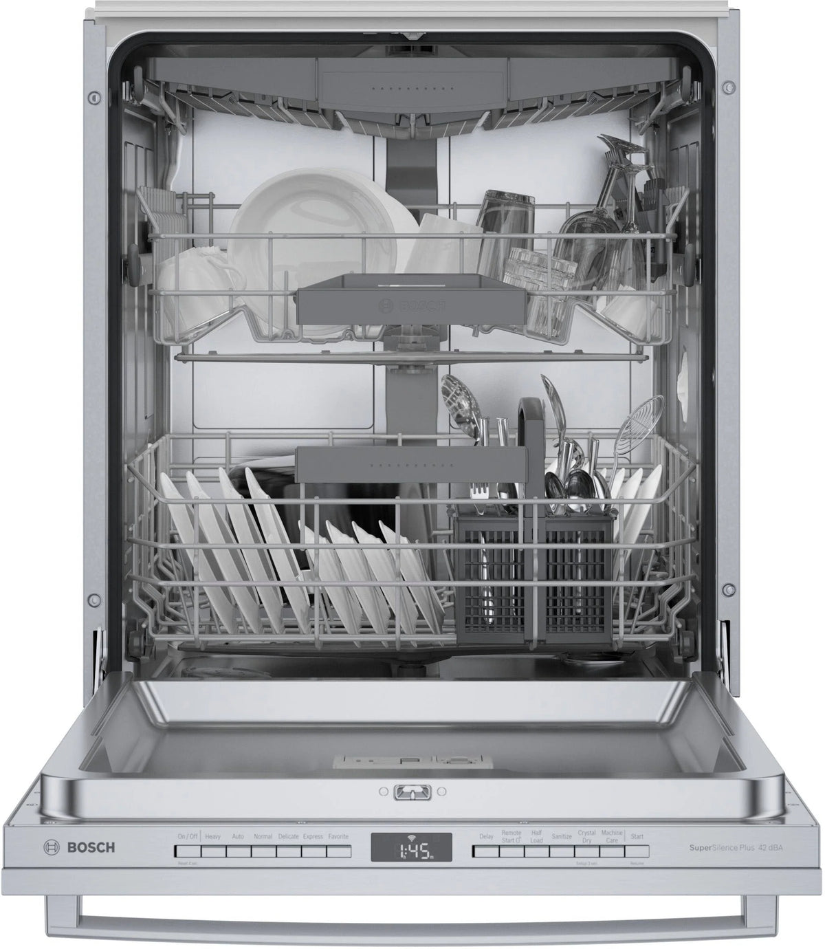 Bosch - 800 Series 24" Top Control Smart Built-In Dishwasher with 3rd Rack and 42 dBA - Silver