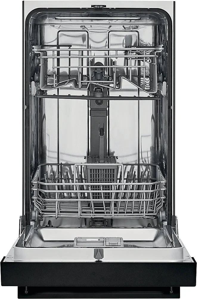 Frigidaire - 18" Compact Front Control Built-In Dishwasher with Stainless Steel Tub, 52 dBA - Black