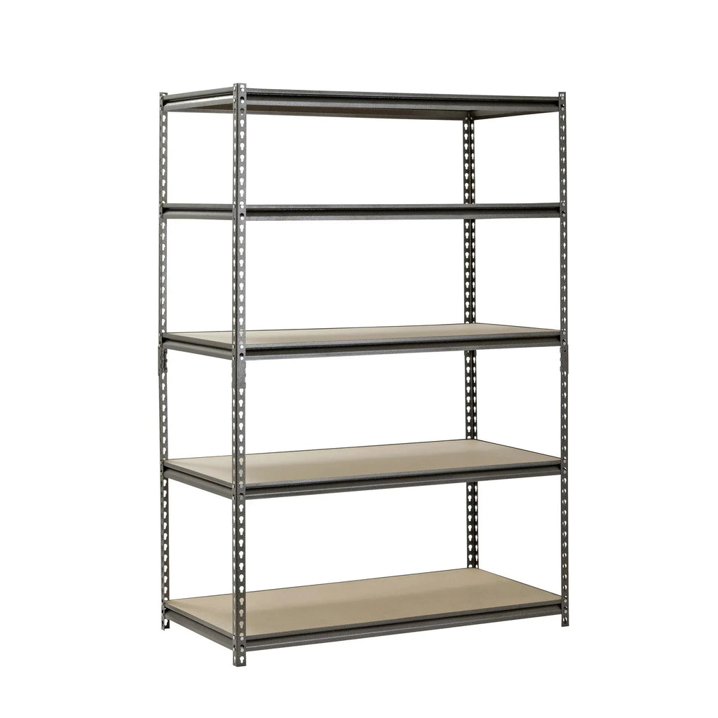 Edsal 48"W x 24"D x 72"H 5-Shelf Steel Freestanding Shelves . Silver-Vein