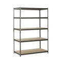 Edsal 48"W x 24"D x 72"H 5-Shelf Steel Freestanding Shelves . Silver-Vein