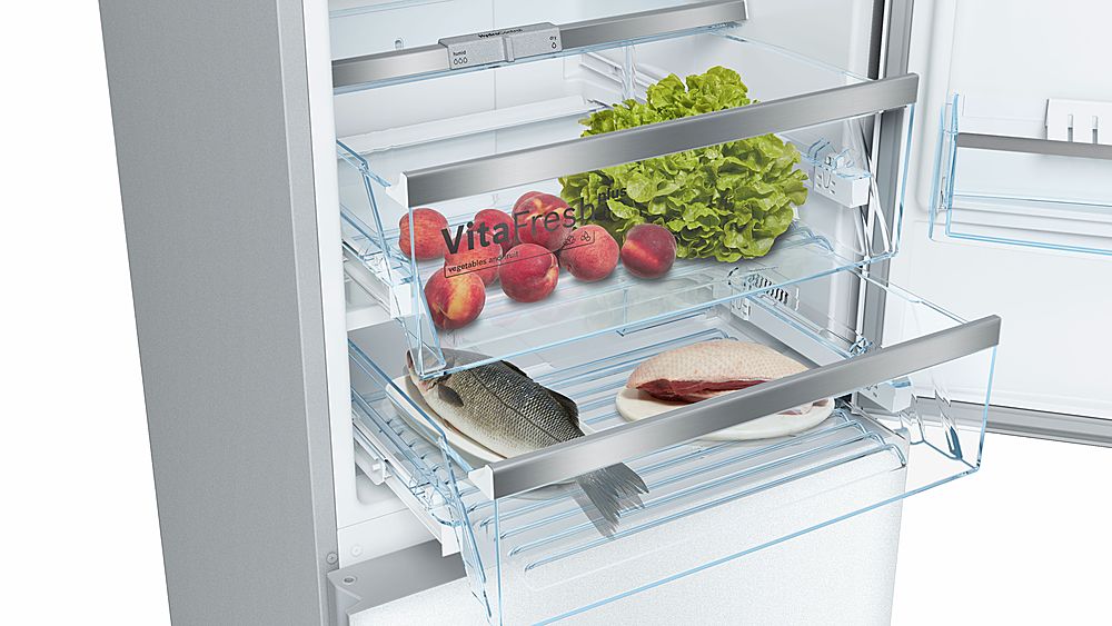 Bosch - 800 Series 10 Cu. Ft Bottom-Freezer Counter-Depth Refrigerator - Multi