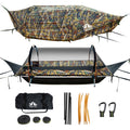 Lay Flat Hammock Tent Camping Hammock Tent with Mosquito Net Hanging Bed Camo