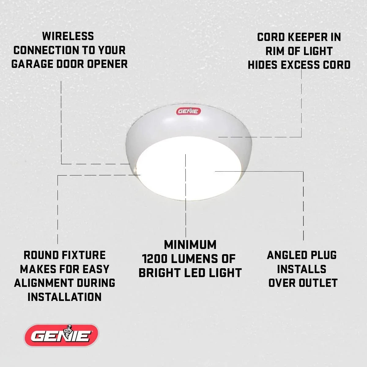 Genie 6172H-O Wall Mount Smart Garage Door Opener with Aladdin Connect, Wall Mounted Compact Space Saving Opener