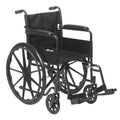 Drive Medical Silver Sport 1 Lightweight Manual Wheelchair with Full-Length Arms and Swing-Away Removable Footrests