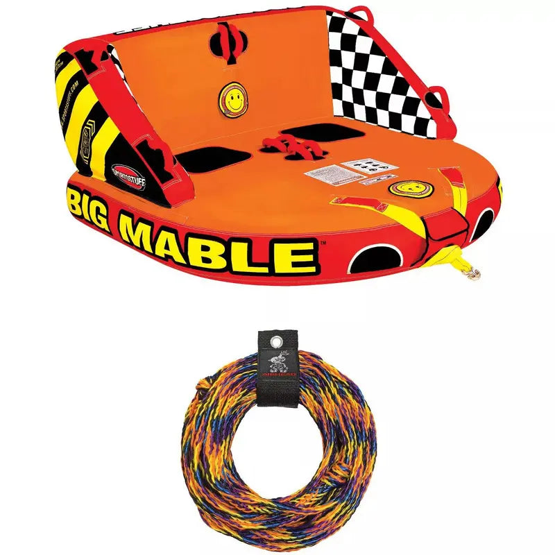SPORTSSTUFF Big Mable 2-Person Inflatable Towable Tube with Heavy-Duty Cover & Dual Tow Points