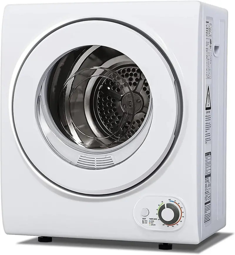 Compact 850W Wall-Mountable Clothes Dryer  1.5 cu. ft., ETL Certified, Quiet Operation