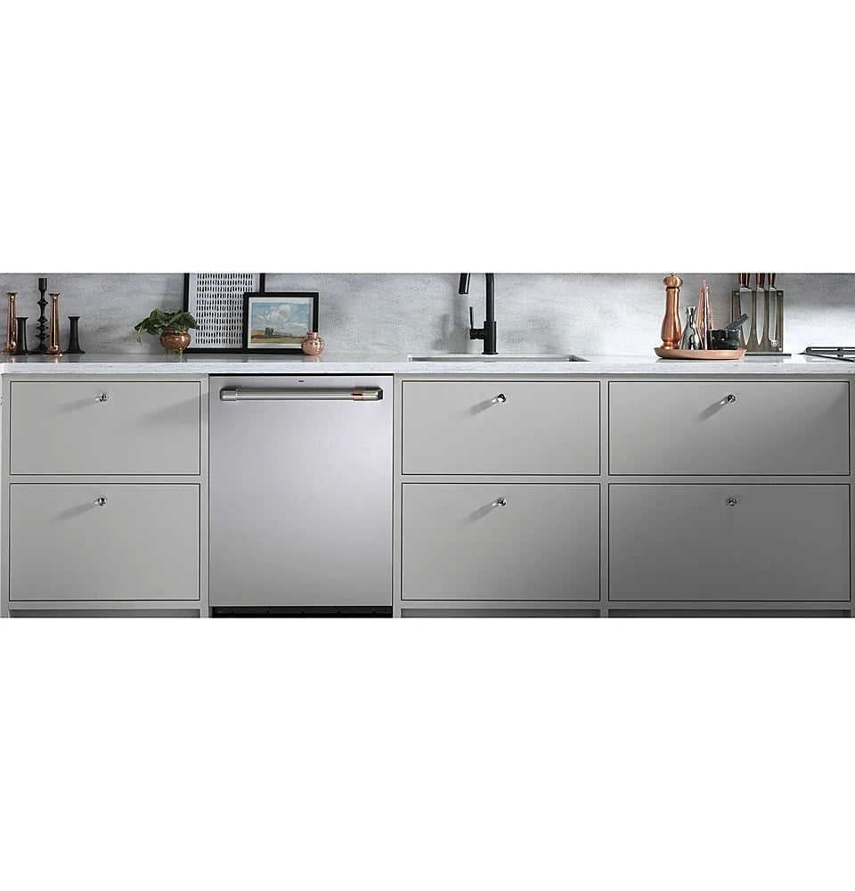 Café - 24" Top Control Tall Tub Built-In Dishwasher with Stainless Steel Tub - Stainless steel