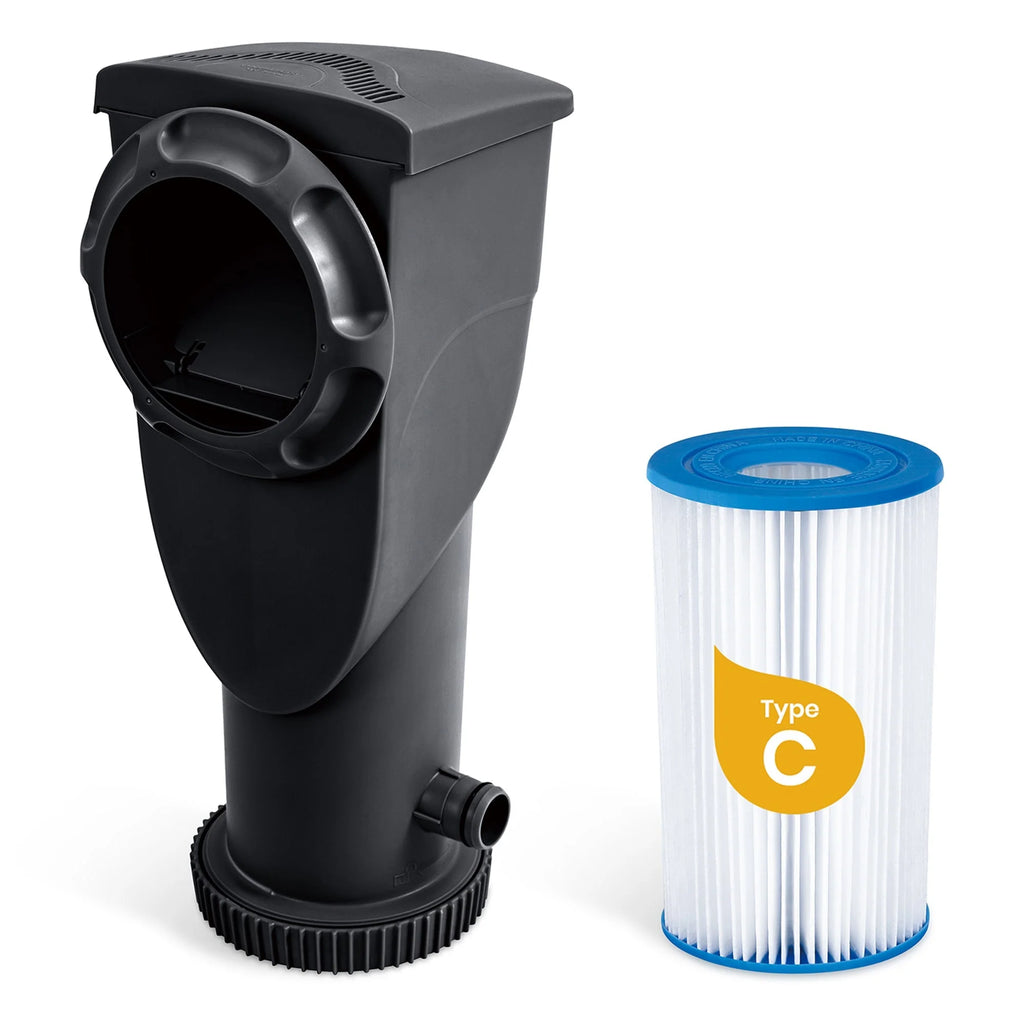 Funsicle 1500 Gallon SkimmerPlus Filter Pump System for Above Ground Pool, Black