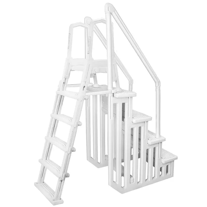 Deluxe Large Above-Ground Pool Ladder  Non-Slip Entry for A-Frame Frames