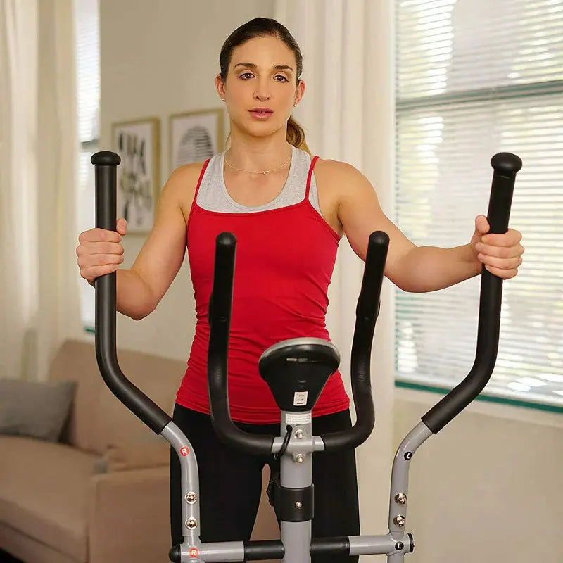 Compact Magnetic Elliptical Trainer  Home-Friendly Cardio Machine with Silent Resistance and Space-Saving Footprint