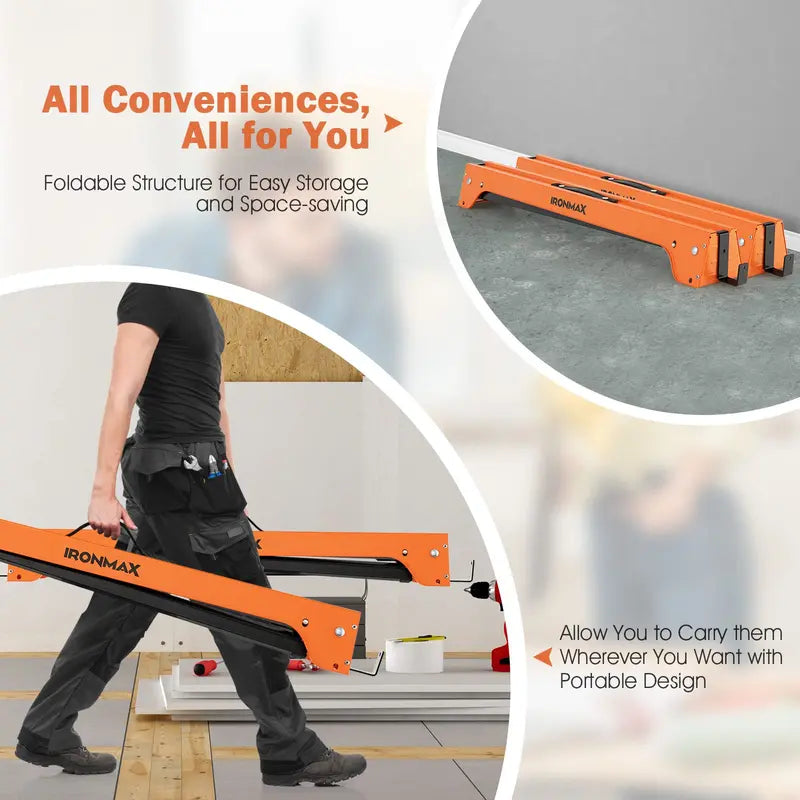 Twin Folding Sawhorses – Heavy-Duty 2×4 Support with 1322 LB Total Capacity