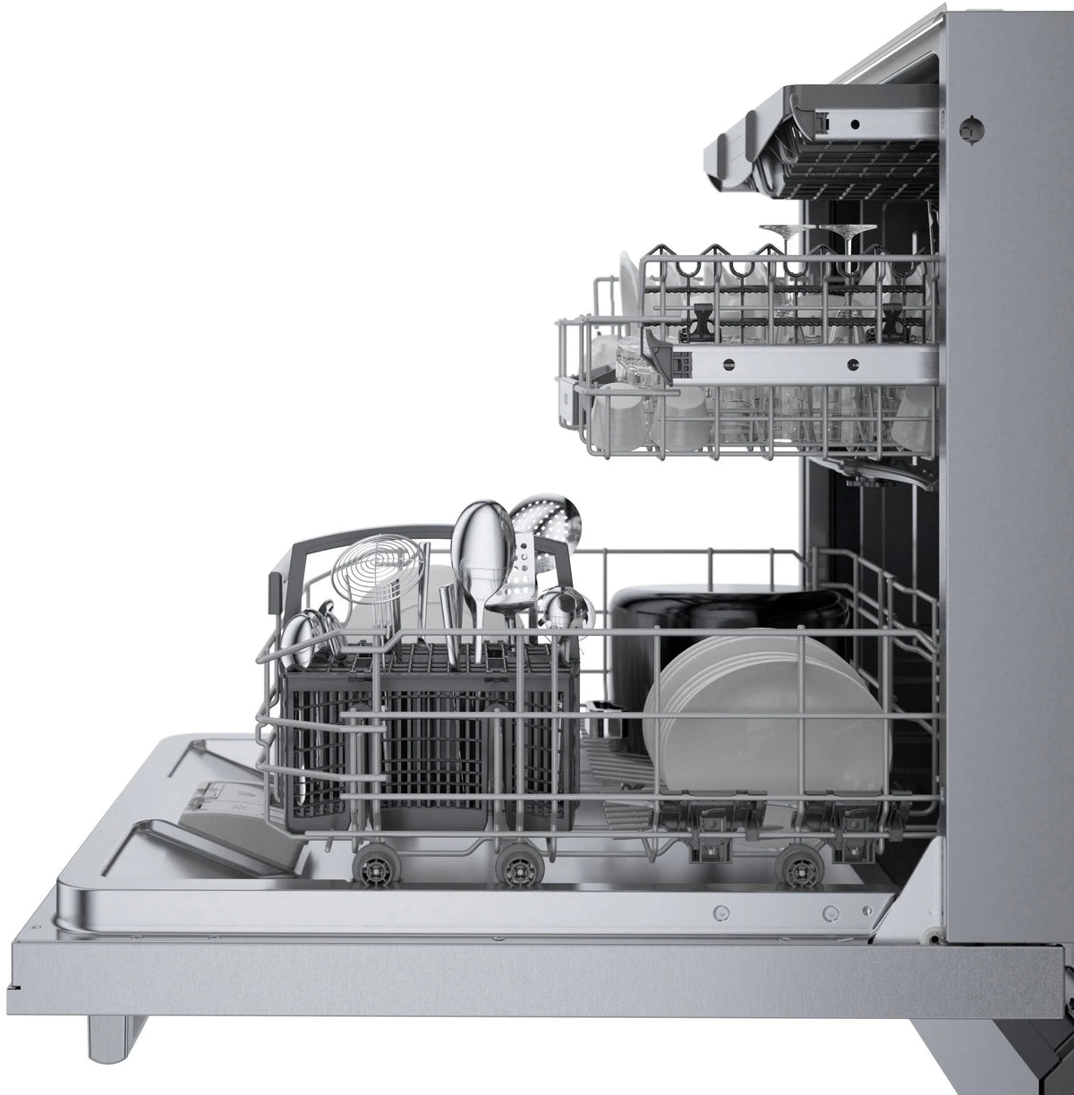 Bosch - 800 Series 24" Top Control Smart Built-In Dishwasher with 3rd Rack and 42 dBA - Silver