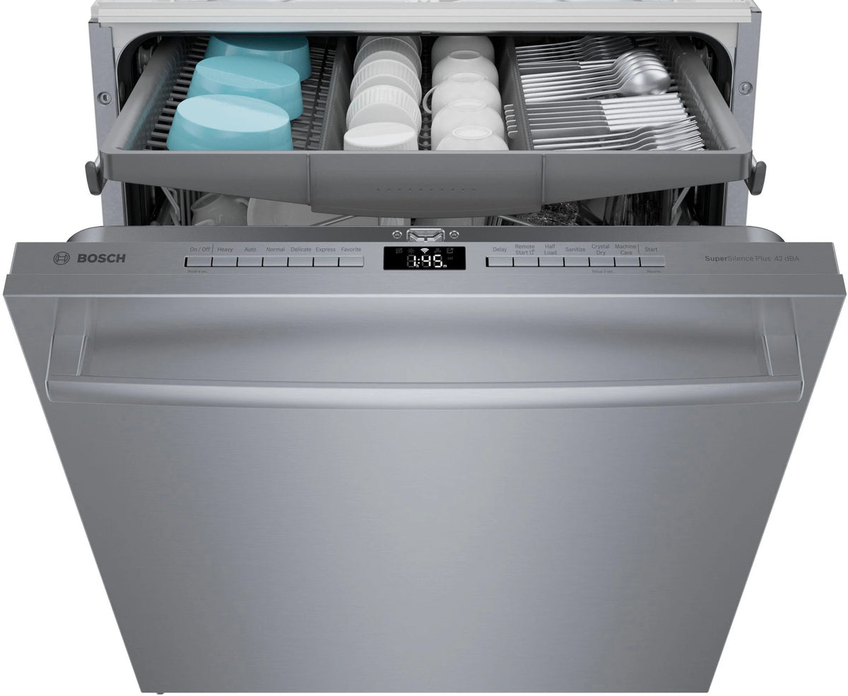 Bosch - 800 Series 24" Top Control Smart Built-In Dishwasher with 3rd Rack and 42 dBA - Silver