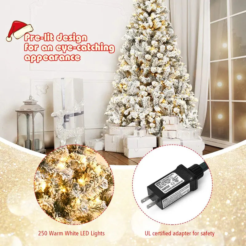 Tall Pre-Lit Artificial Christmas Tree – Available in 6ft, 7.5ft, and 9ft Hinged Designs