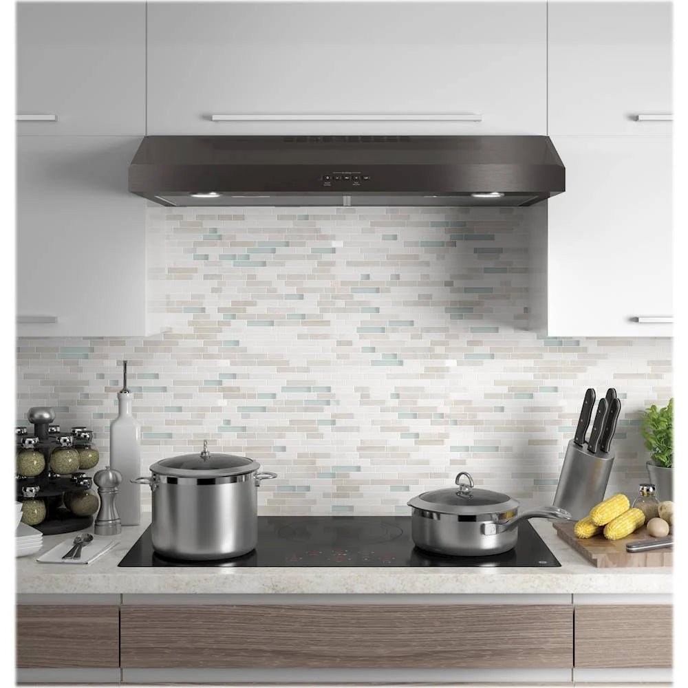 GE - 36" Convertible Range Hood - Black stainless steel
