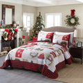 MarCielo 3-Piece Christmas Quilt Set Bedspread Set - Queen